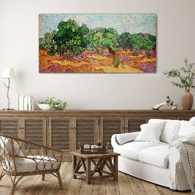 Olives in the sun Wall art on glass