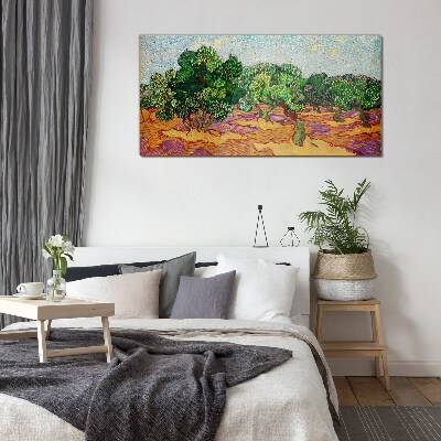 Olives in the sun Wall art on glass