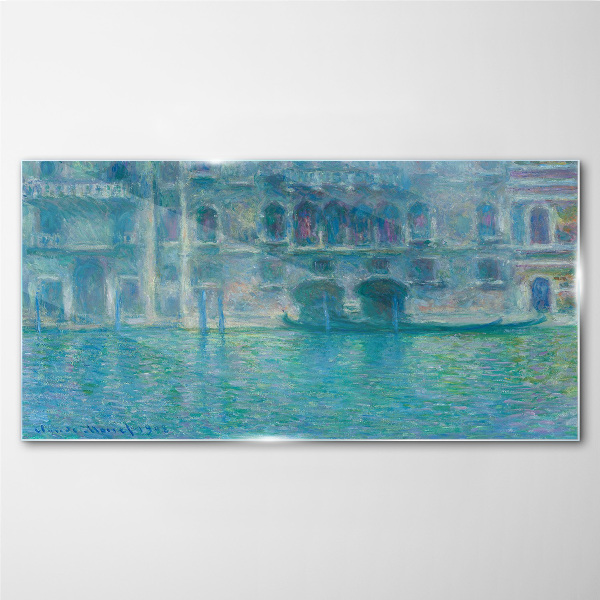 Venice Lagoon in Shades of Blue Wall art on glass