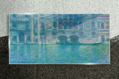 Venice Lagoon in Shades of Blue Wall art on glass