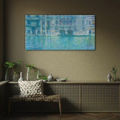 Venice Lagoon in Shades of Blue Wall art on glass