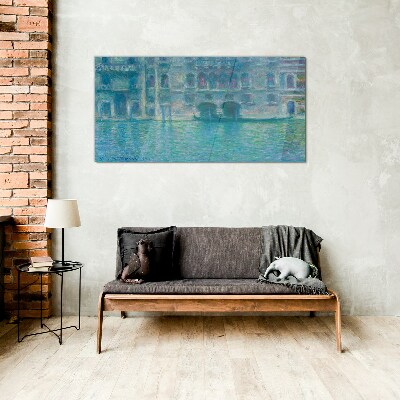 Venice Lagoon in Shades of Blue Wall art on glass