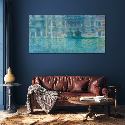Venice Lagoon in Shades of Blue Wall art on glass