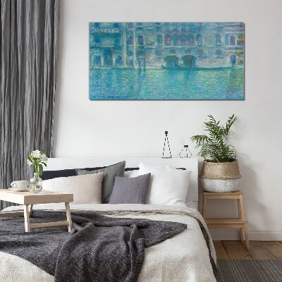 Venice Lagoon in Shades of Blue Wall art on glass