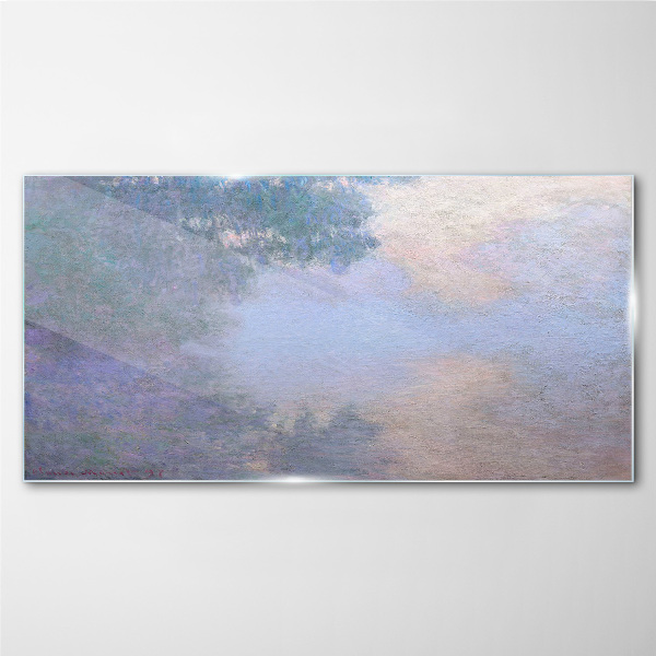 Clouds in the morning light Glass art print