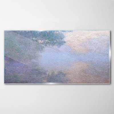 Clouds in the morning light Glass art print