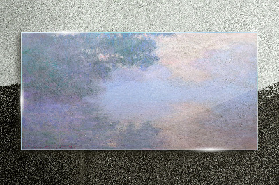 Clouds in the morning light Glass art print
