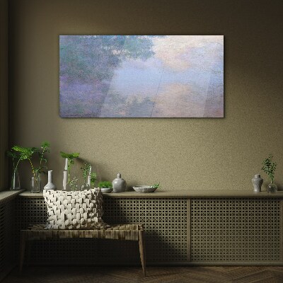 Clouds in the morning light Glass art print