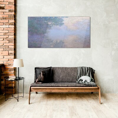 Clouds in the morning light Glass art print