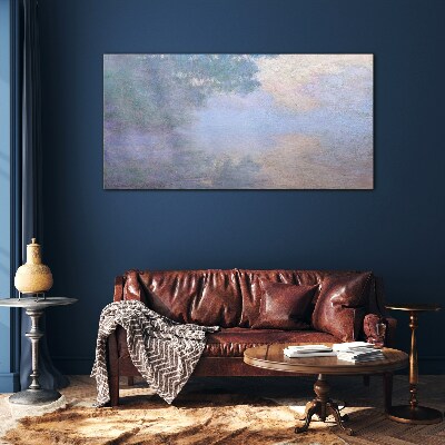 Clouds in the morning light Glass art print