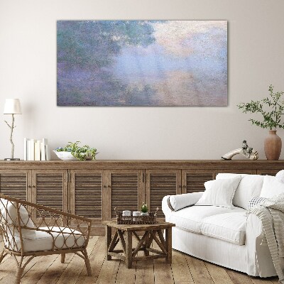 Clouds in the morning light Glass art print