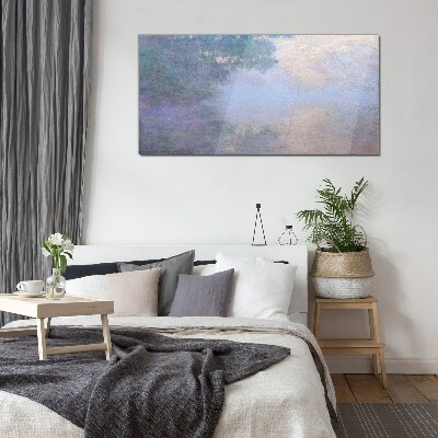 Clouds in the morning light Glass art print