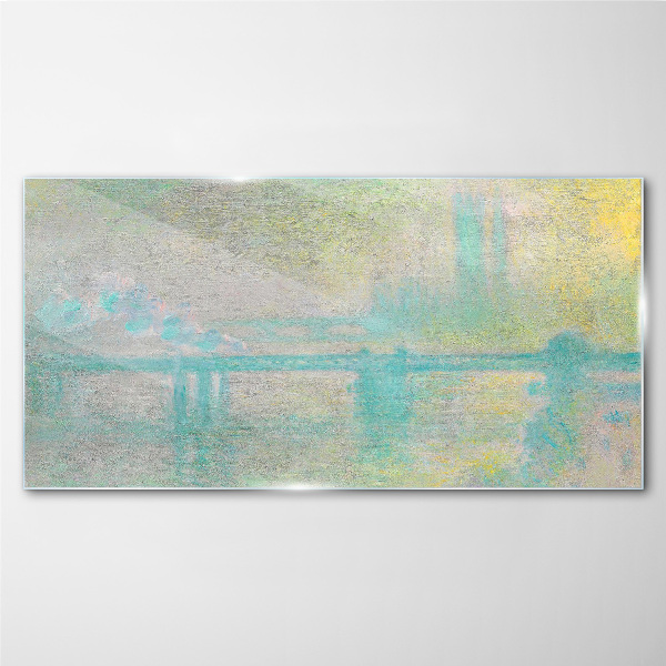 Winter Morning on the River Wall art on glass