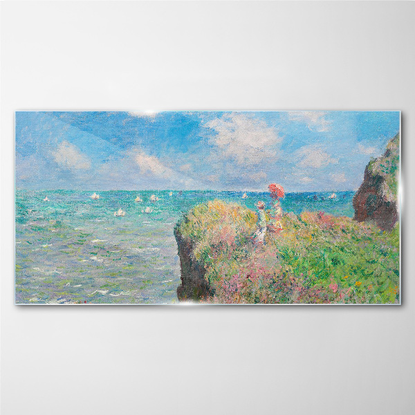 Summer seaside landscape Wall art on glass