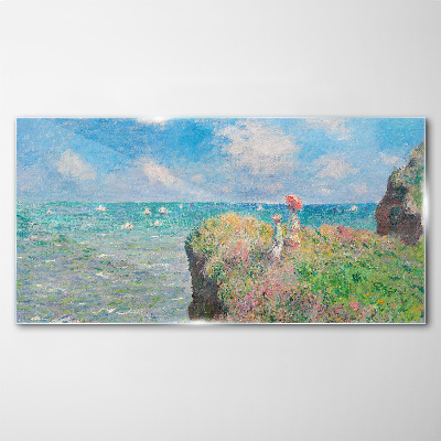 Summer seaside landscape Wall art on glass