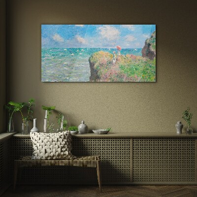 Summer seaside landscape Wall art on glass