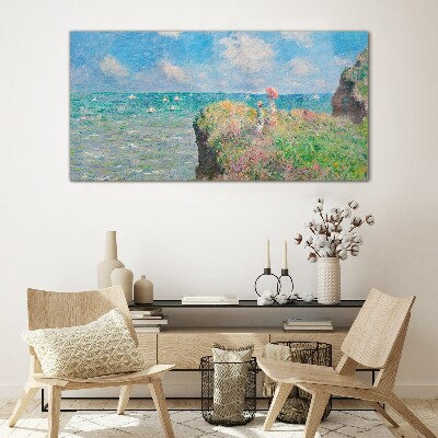 Summer seaside landscape Wall art on glass