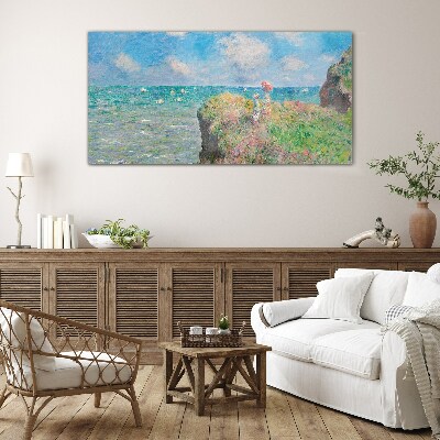 Summer seaside landscape Wall art on glass
