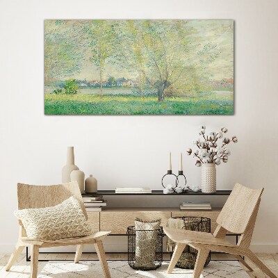 Spring landscape Glass art print