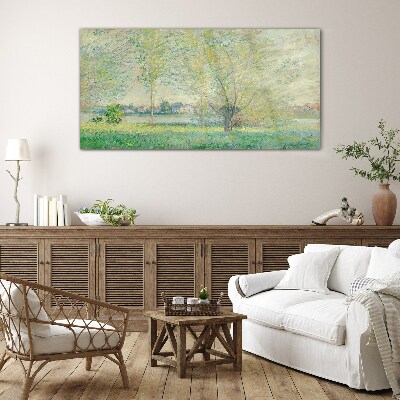 Spring landscape Glass art print