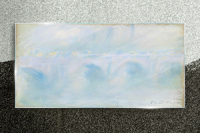 Bridge in the fog Glass art print