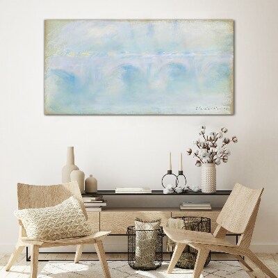 Bridge in the fog Glass art print