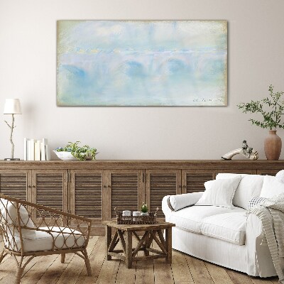 Bridge in the fog Glass art print