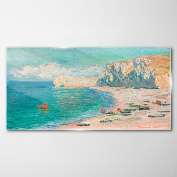 Beach in the Normandy sun Wall art on glass