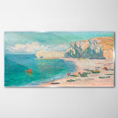 Beach in the Normandy sun Wall art on glass