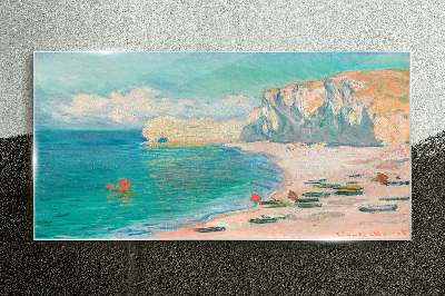 Beach in the Normandy sun Wall art on glass