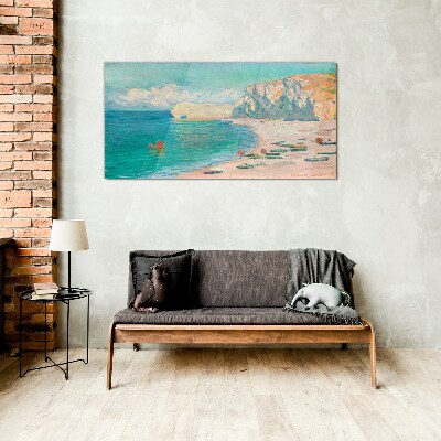 Beach in the Normandy sun Wall art on glass