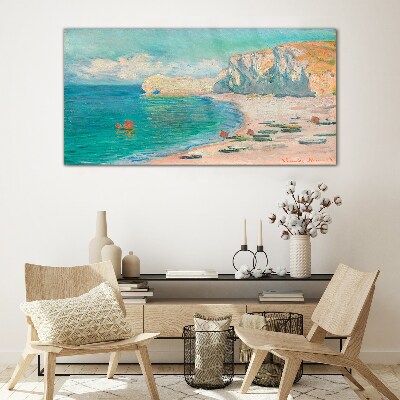 Beach in the Normandy sun Wall art on glass