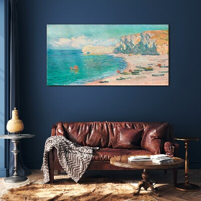 Beach in the Normandy sun Wall art on glass