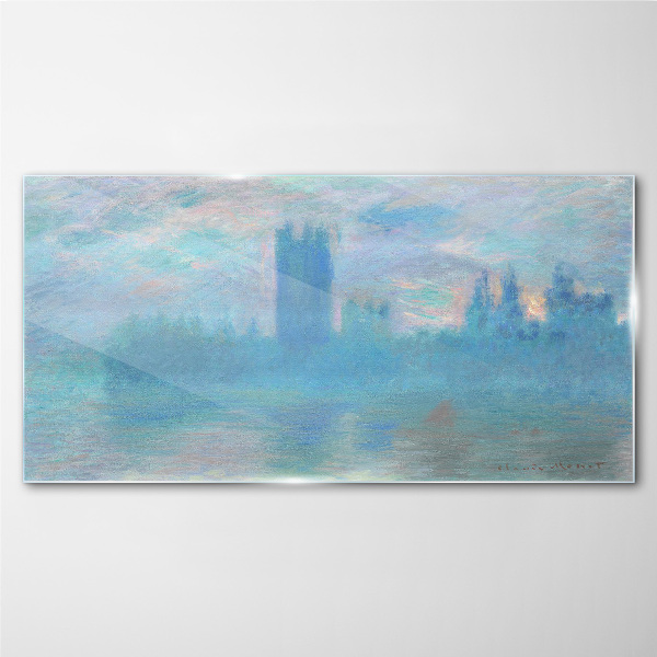 Foggy London in the morning Glass art print