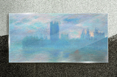 Foggy London in the morning Glass art print