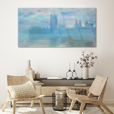 Foggy London in the morning Glass art print