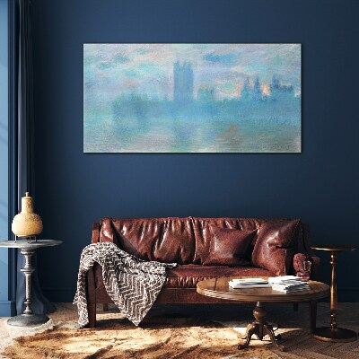 Foggy London in the morning Glass art print