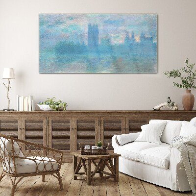 Foggy London in the morning Glass art print