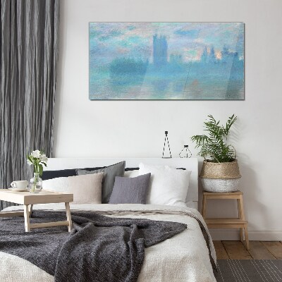 Foggy London in the morning Glass art print