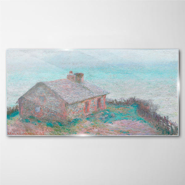 House by the sea Glass art print