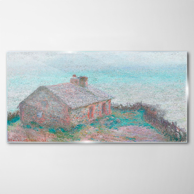 House by the sea Glass art print