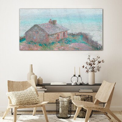 House by the sea Glass art print