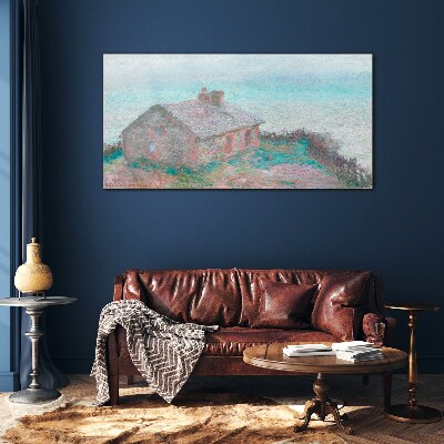 House by the sea Glass art print