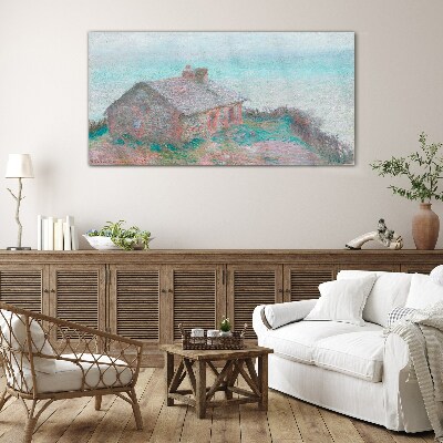 House by the sea Glass art print