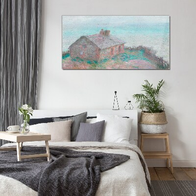 House by the sea Glass art print