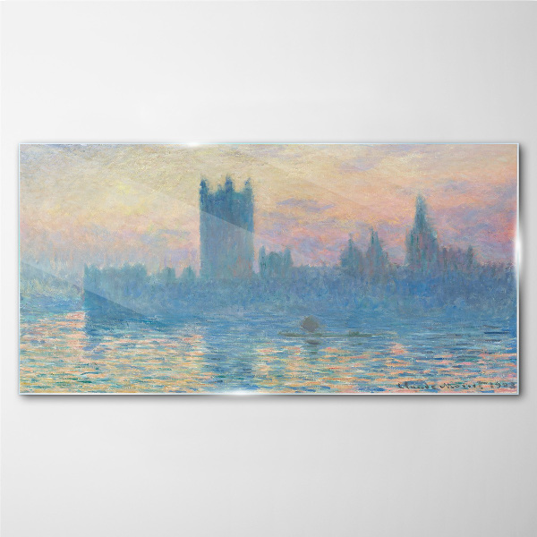 Sunset over London Wall art on glass