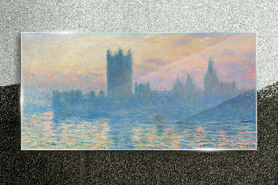 Sunset over London Wall art on glass