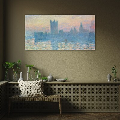 Sunset over London Wall art on glass