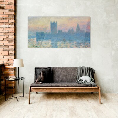 Sunset over London Wall art on glass