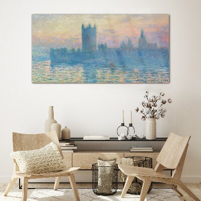 Sunset over London Wall art on glass
